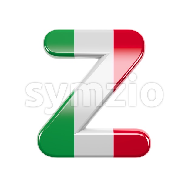 italian letter Z - Upper-case 3d font Stock Photo