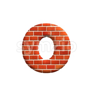 Brick font O - Small 3d letter Stock Photo