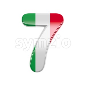 Italian flag number 7 - 3d digit Stock Photo