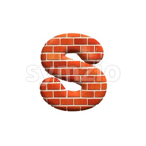 Red brick letter S - Lowercase 3d font Stock Photo