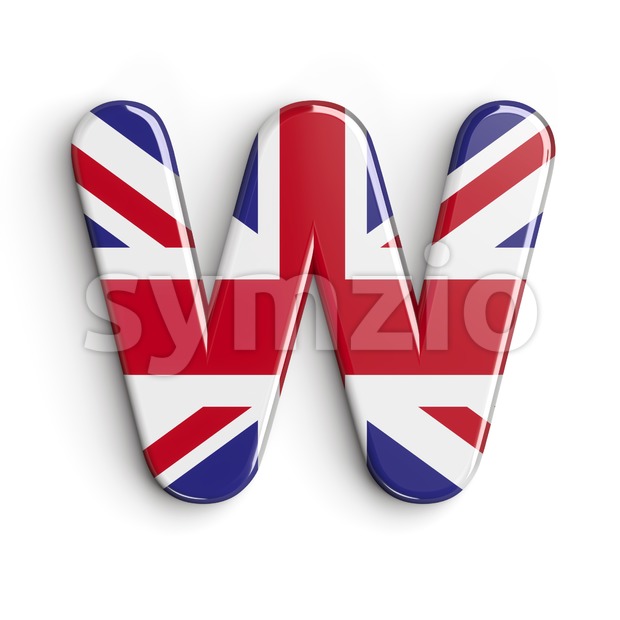 british font W - Capital 3d letter Stock Photo
