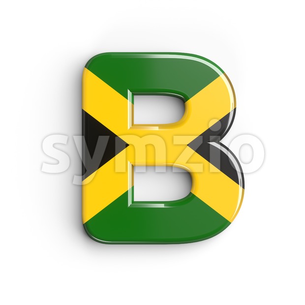 Capital jamaica letter B - Upper-case 3d font Stock Photo