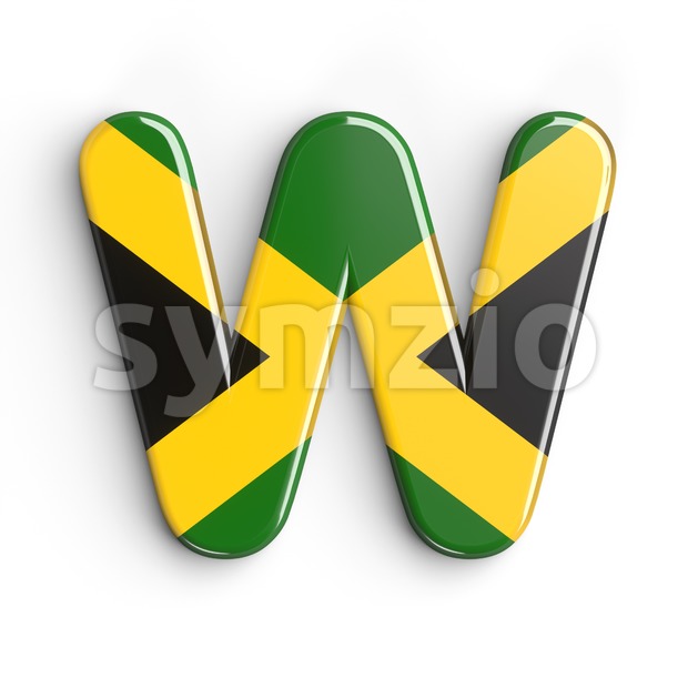 jamaica font W - Capital 3d letter Stock Photo