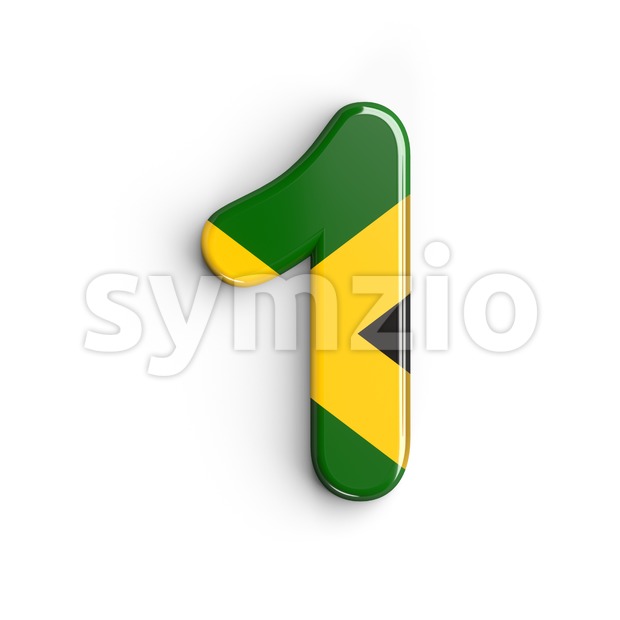 jamaica number 1 - 3d digit Stock Photo