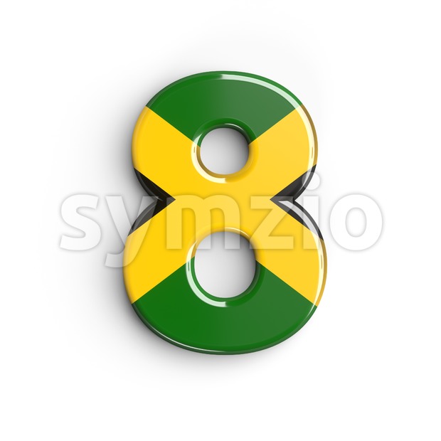 jamaica digit 8 - 3d number Stock Photo