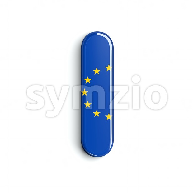 Uppercase European Union flag font I - Capital 3d letter Stock Photo