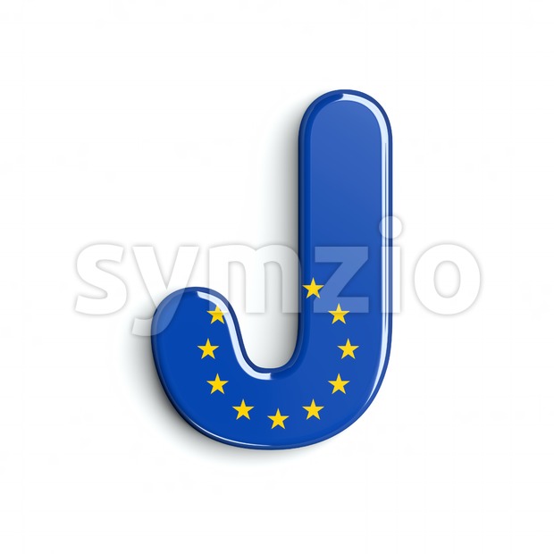 3d Uppercase font J covered in Europe flag texture Stock Photo