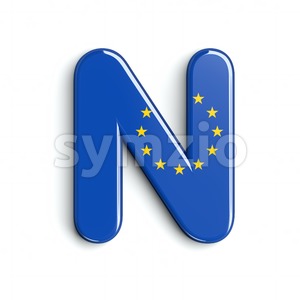 European Union flag font N - Capital 3d letter Stock Photo