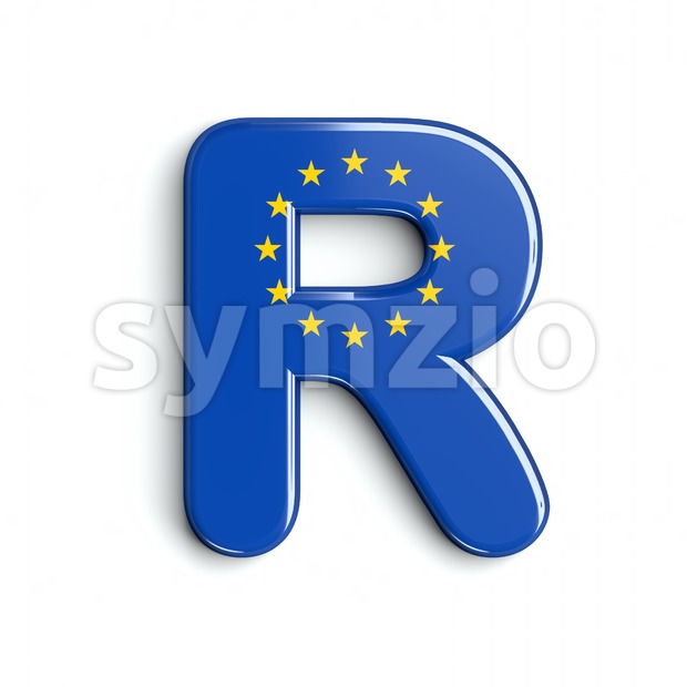 European Union flag letter R - Uppercase 3d font Stock Photo