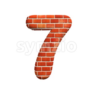 Brick number 7 -  3d digit Stock Photo