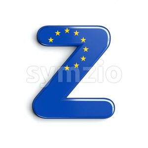 European Union flag letter Z - Upper-case 3d font Stock Photo