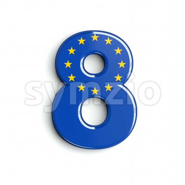 European Union digit 8 - 3d number Stock Photo