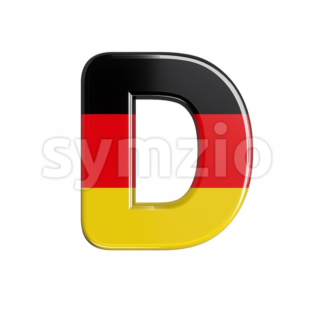 Germany font D - Capital 3d character Stock Photo