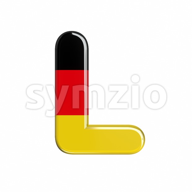 Germany 3d font L - Capital 3d character Stock Photo