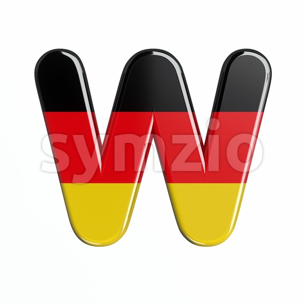 german font W - Capital 3d letter Stock Photo