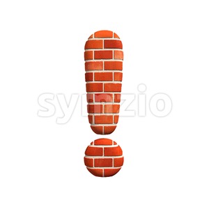Brick exclamation point - 3d symbol Stock Photo