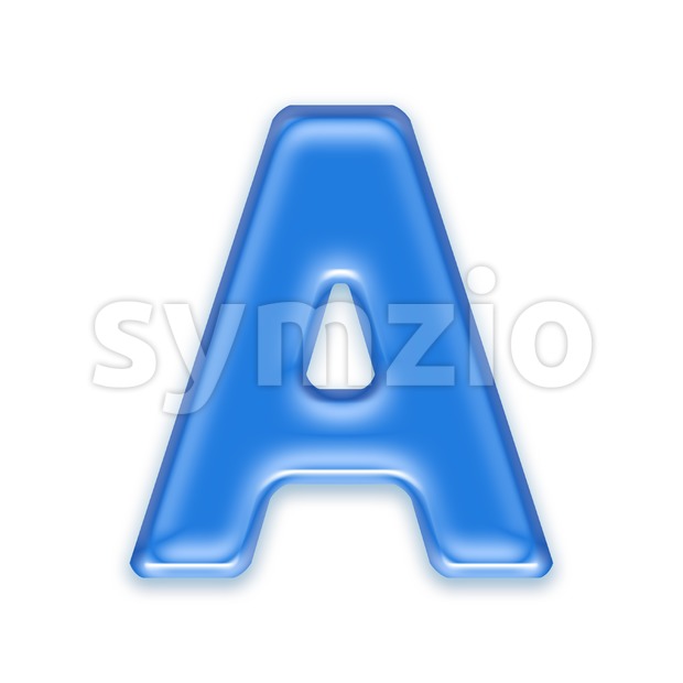 blue jelly letter A - Capital 3d character Stock Photo