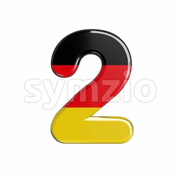 German digit 2 - 3d number Stock Photo