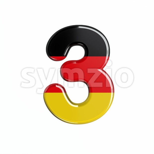 German number 3 - 3d digit Stock Photo