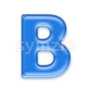Capital transluscent letter B - Upper-case 3d font Stock Photo