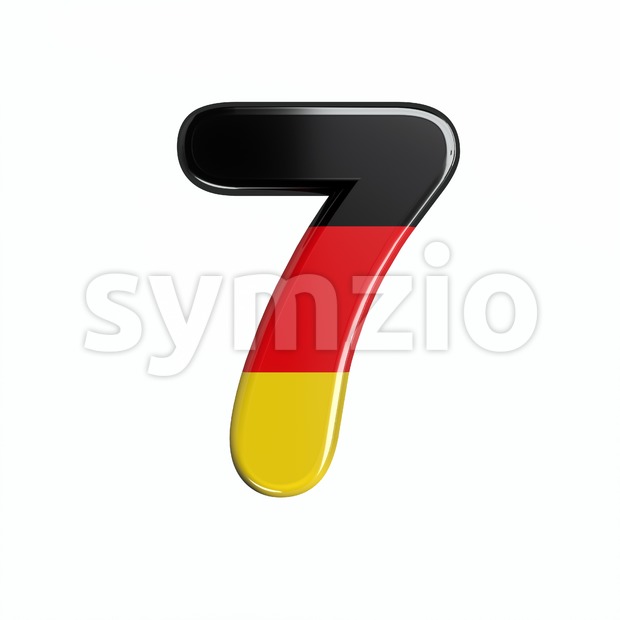 German number 7 - 3d digit Stock Photo