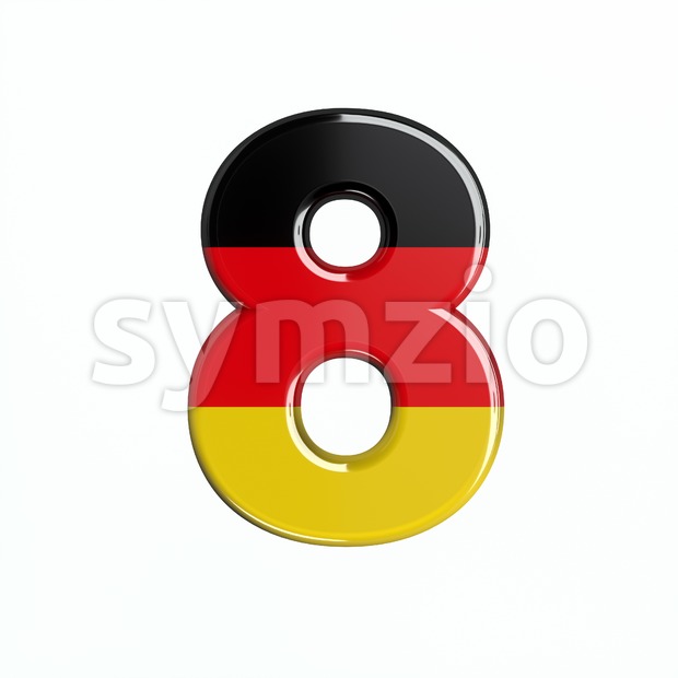 German digit 8 - 3d number Stock Photo