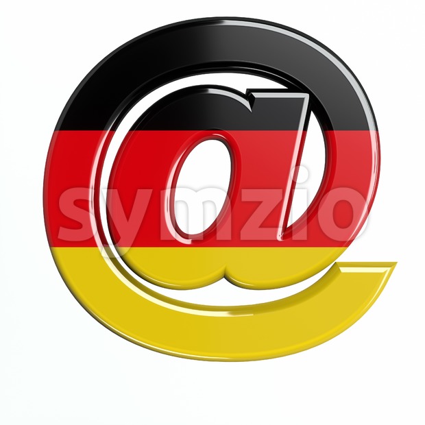 German at-sign - 3d arobase symbol Stock Photo