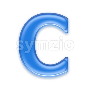 3d blue jelly font C - Capital 3d letter Stock Photo