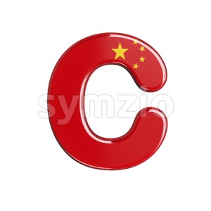 3d chinese flag font C - Capital 3d letter Stock Photo