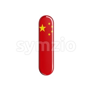 3d Small letter L covered in China flag texture Stock Photo