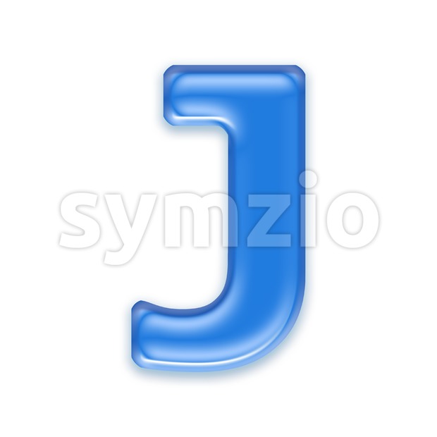 3d Uppercase font J covered in transluscent texture