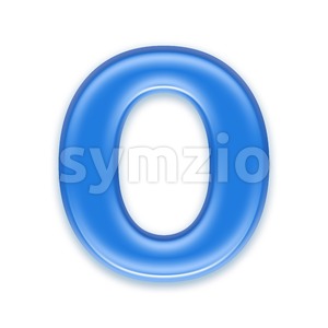3d Upper-case letter O covered in blue jelly texture Stock Photo