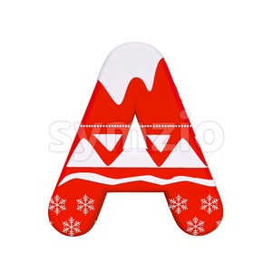 christmas letter A - Capital 3d character Stock Photo