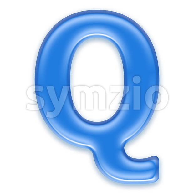 3d Upper-case font Q covered in jelly texture Stock Photo