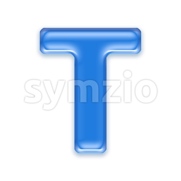 transluscent character T - Uppercase 3d letter Stock Photo