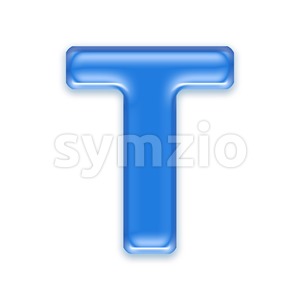 transluscent character T - Uppercase 3d letter Stock Photo