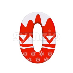 christmas number 0 - 3d digit Stock Photo