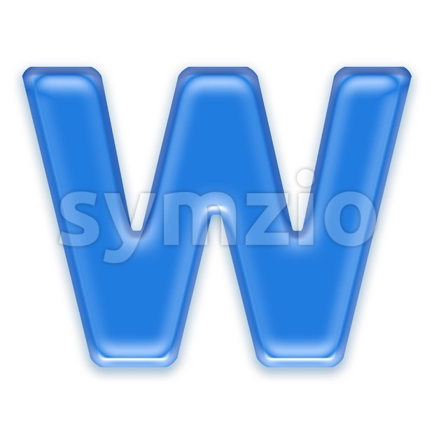 transluscent font W - Capital 3d letter Stock Photo