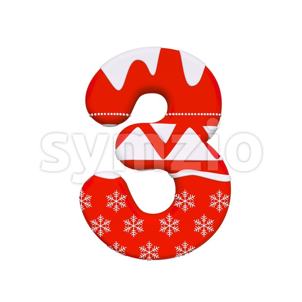 christmas number 3 - 3d digit Stock Photo