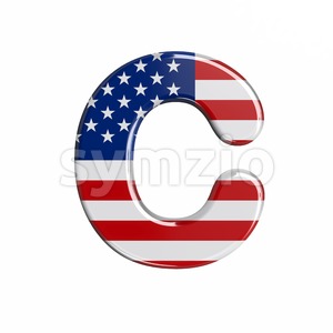 3d USA font C - Capital 3d letter Stock Photo