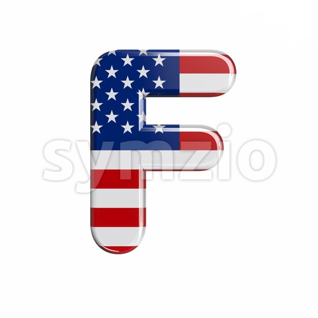 USA letter F - Upper-case 3d font Stock Photo