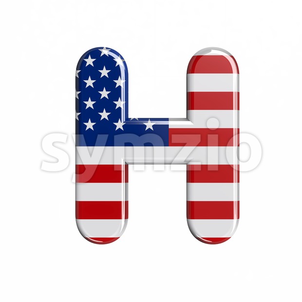 USA 3d letter H - Upper-case 3d character Stock Photo