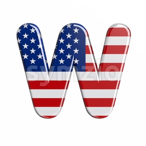 american font W - Capital 3d letter Stock Photo