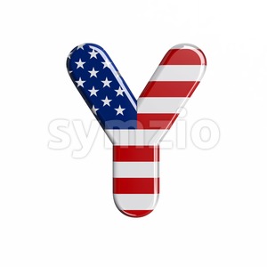 Upper-case USA font Y - Capital 3d character Stock Photo