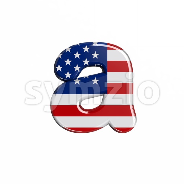 USA font A - Lowercase 3d letter Stock Photo