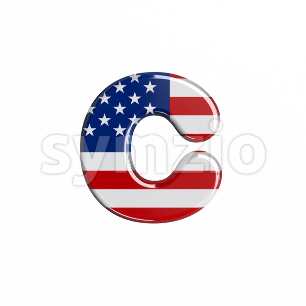Small USA font C - Lowercase 3d character Stock Photo
