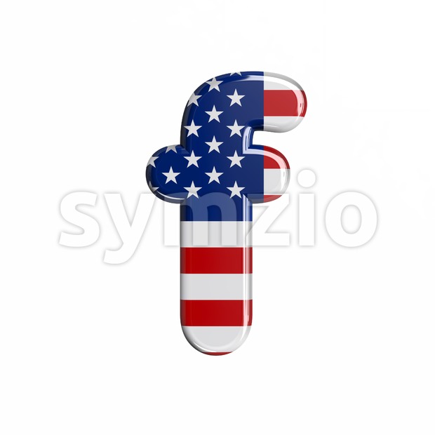 USA letter F - Small 3d font Stock Photo