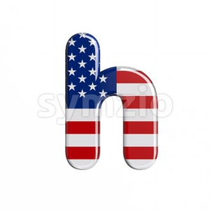american font H - Lower-case 3d letter Stock Photo