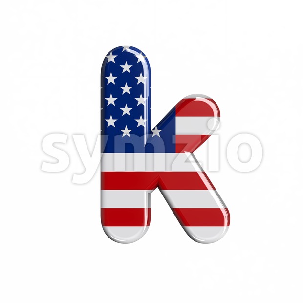 Lower-case american character K - Small 3d letter Stock Photo