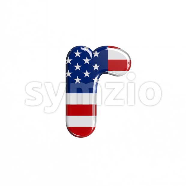 Small USA character R - Lower-case 3d letter Stock Photo